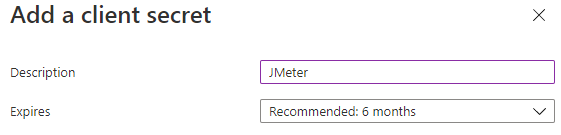 Sssssshhh Screenshot the Azure Portal, showing the creation of a secret